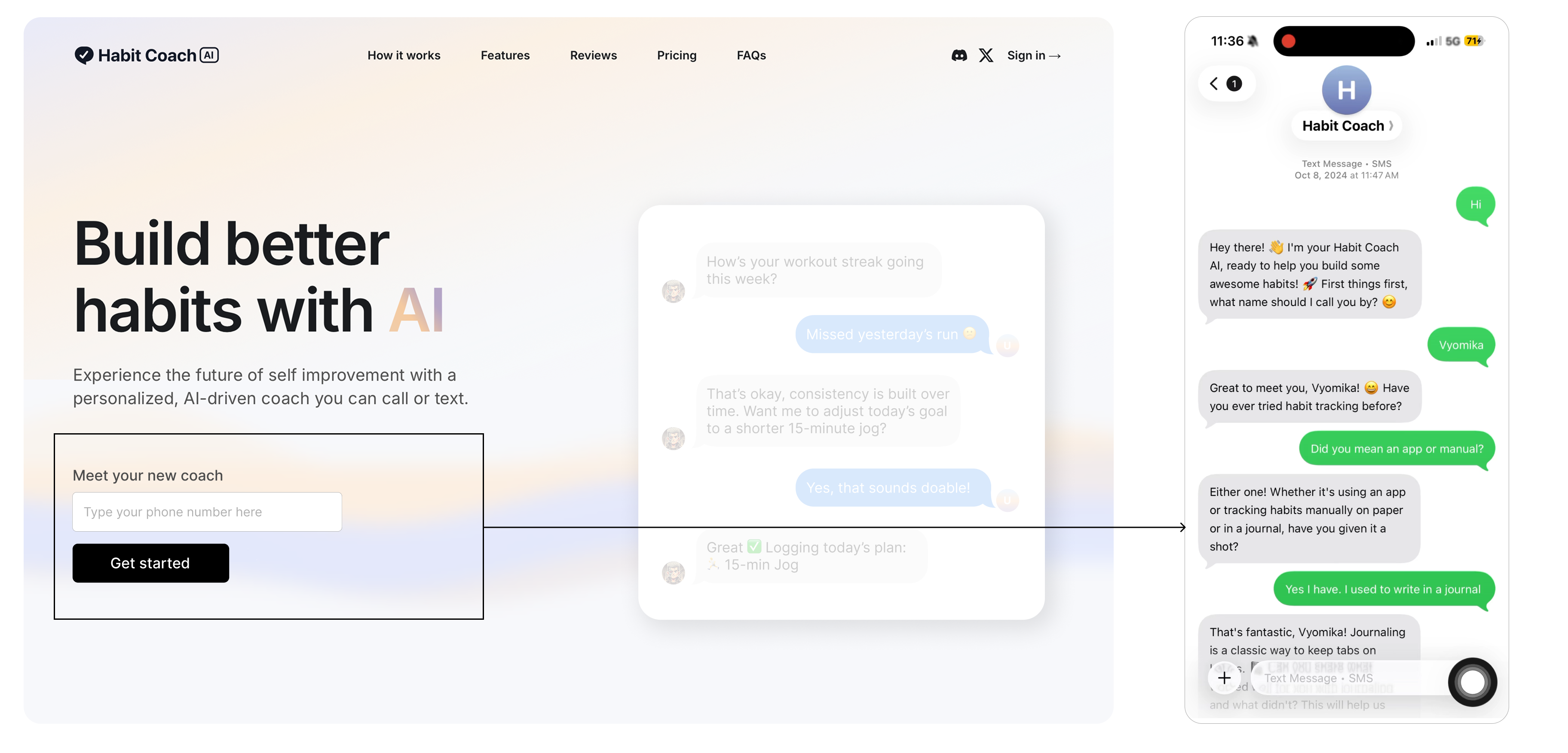 Before state: SMS onboarding with no context